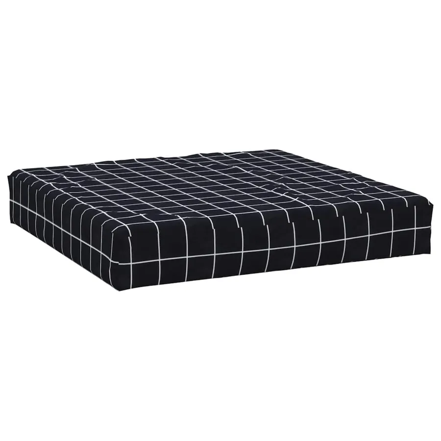 Coussin de palette motif à carreaux noir 60x60x8 cm - 2