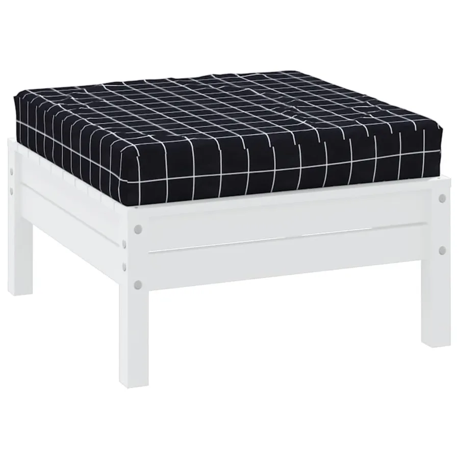 Coussin de palette motif à carreaux noir 60x60x8 cm - 3