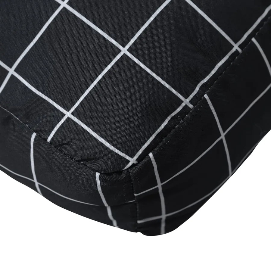 Coussin de palette motif à carreaux noir 60x60x8 cm - 5