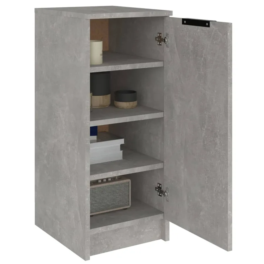 Armoire à chaussures Gris béton 30x35x70 cm Bois d'ingénierie - 4