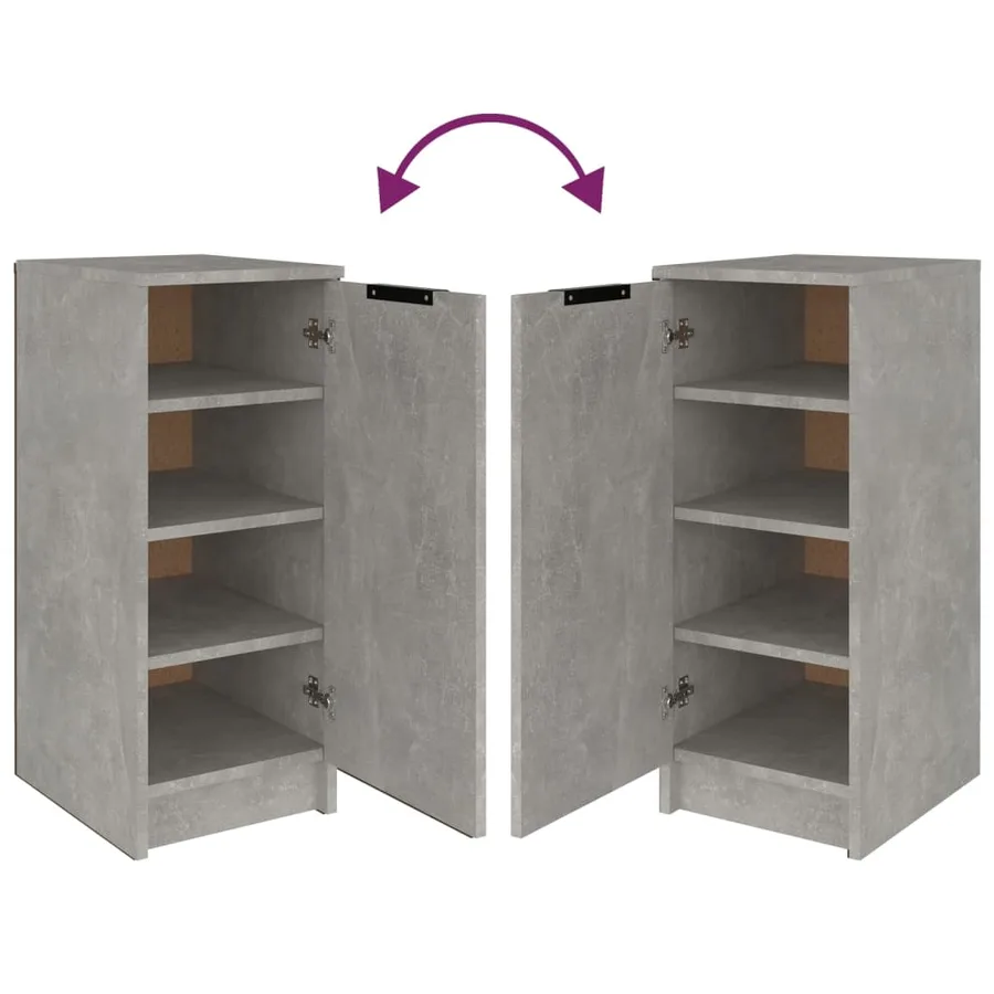 Armoire à chaussures Gris béton 30x35x70 cm Bois d'ingénierie - 8