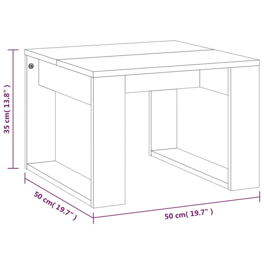 Table d'appoint Sonoma gris 50x50x35 cm Bois d'ingénierie - 8