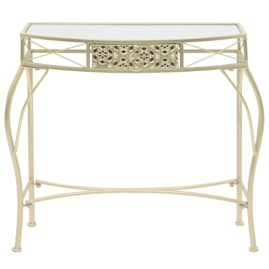 Table d'appoint Style français Métal 82 x 39 x 76 cm Doré - 2