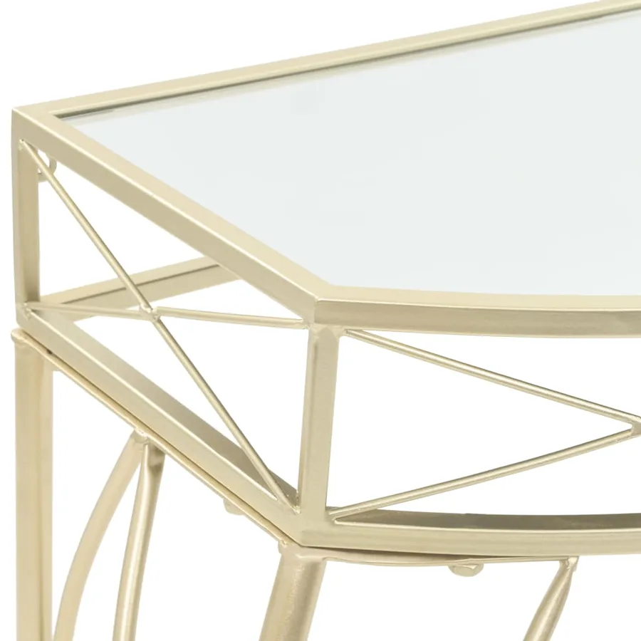 Table d'appoint Style français Métal 82 x 39 x 76 cm Doré - 4