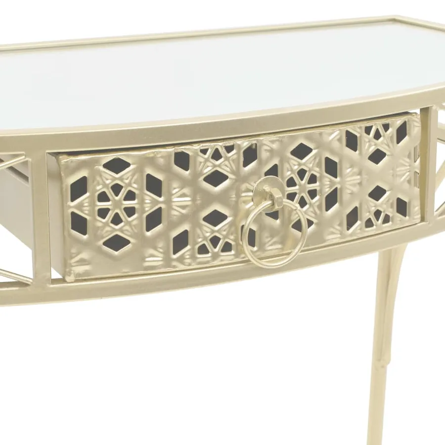 Table d'appoint Style français Métal 82 x 39 x 76 cm Doré - 5