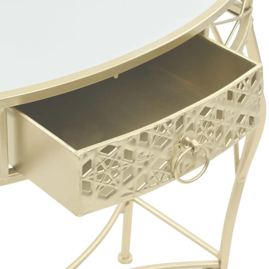 Table d'appoint Style français Métal 82 x 39 x 76 cm Doré - 6