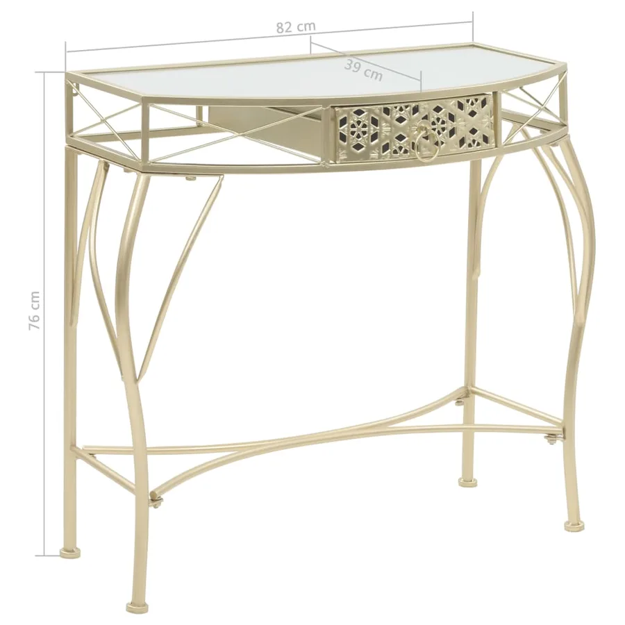 Table d'appoint Style français Métal 82 x 39 x 76 cm Doré - 7