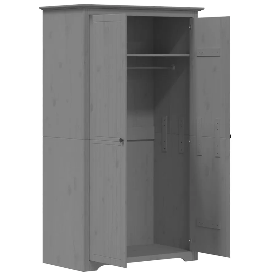 Garde-robe BODO gris 99x53,5x173 cm bois massif de pin - 4