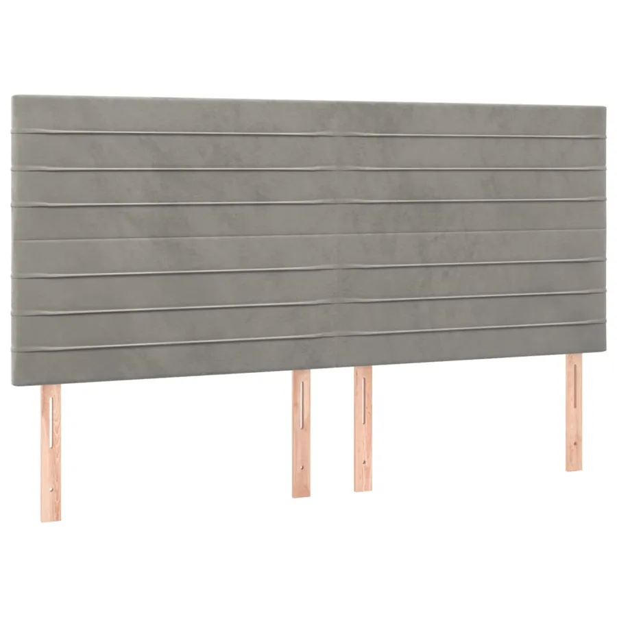 Sommier à lattes de lit et matelas Gris clair 200x200cm Velours - 6