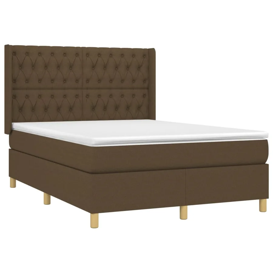 Sommier à lattes de lit avec matelas Marron foncé 140x200 cm - 3