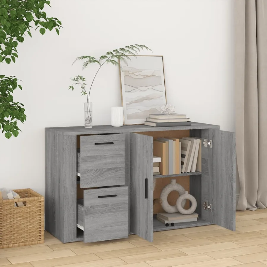 Buffet Sonoma gris 100x33x59,5 cm Bois d'ingénierie - 3