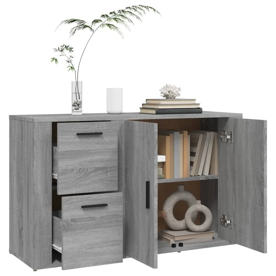 Buffet Sonoma gris 100x33x59,5 cm Bois d'ingénierie - 5