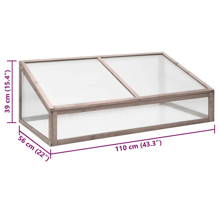 Serre Gris 110x56x39 cm Bois de sapin - 7