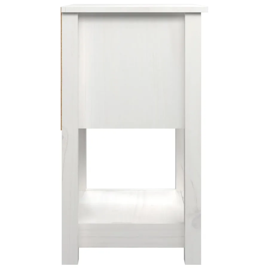 Table de chevet Blanc 40x35x61,5 cm Bois de pin massif - 6
