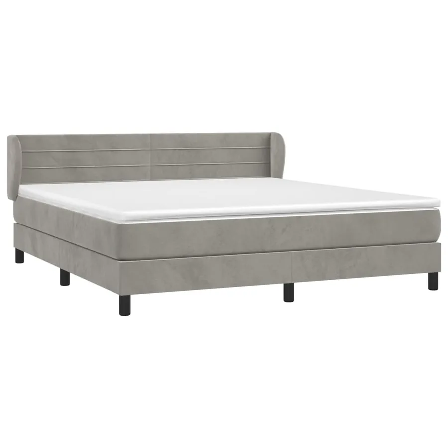 Sommier à lattes de lit et matelas Gris clair 160x200cm Velours - 3