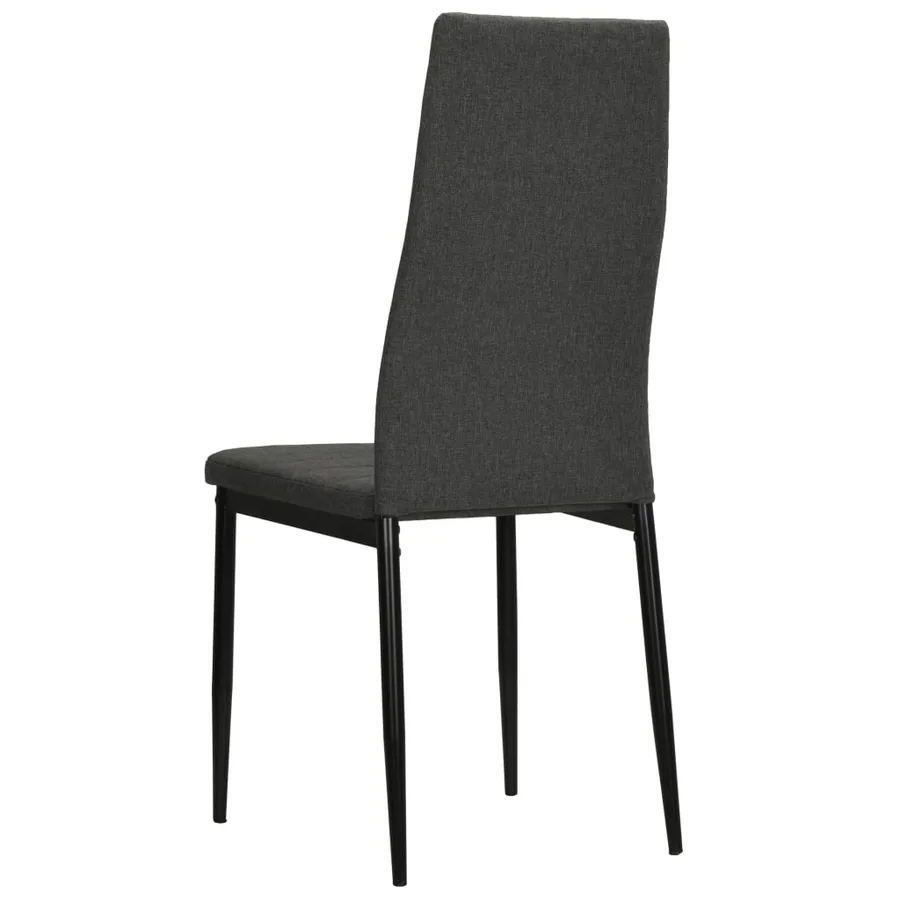 Chaises à manger lot de 4 gris foncé tissu - 5
