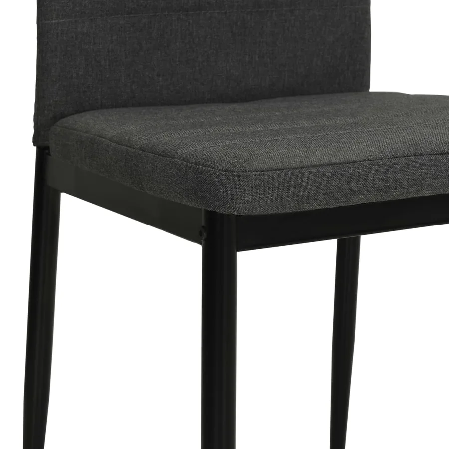 Chaises à manger lot de 4 gris foncé tissu - 6