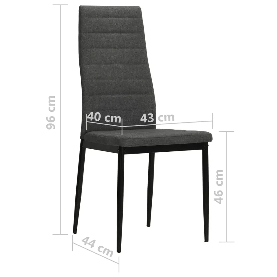 Chaises à manger lot de 4 gris foncé tissu - 8