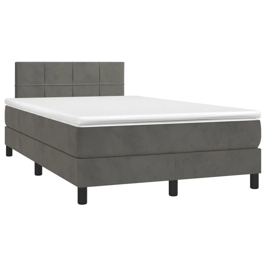 Sommier à lattes de lit et matelas Gris foncé 120x200cm Velours - 3