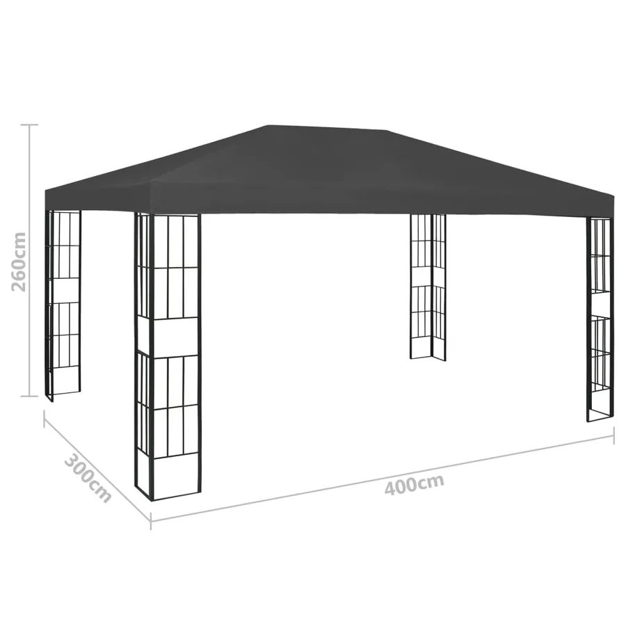 Tonnelle avec guirlande lumineuse à LED 3x4 m Anthracite - 11