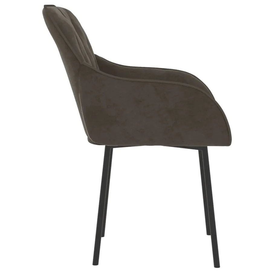 Chaises à manger lot de 2 Gris foncé Velours - 5