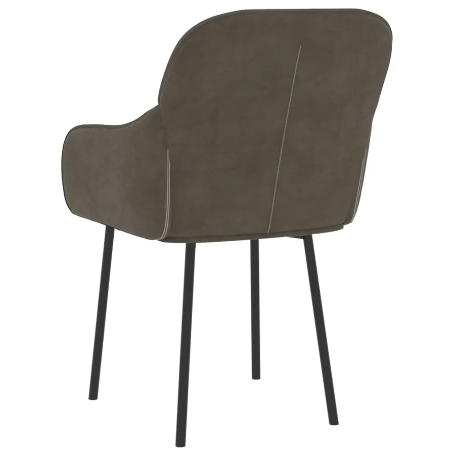 Chaises à manger lot de 2 Gris foncé Velours - 6