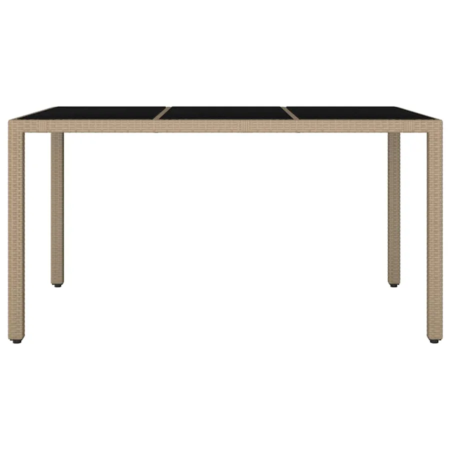 Table de jardin plateau en verre Résine tressée verre trempé - 3