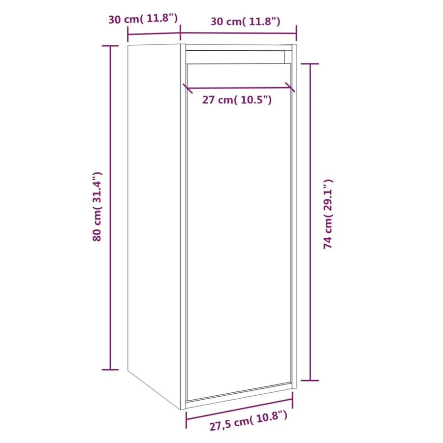 Armoires murales 2 pcs 30x30x80 cm Bois de pin massif - 11