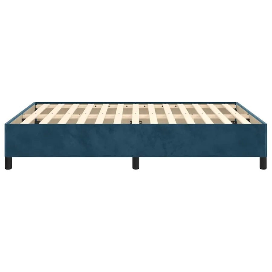 Cadre de lit sans matelas bleu foncé 140x190 cm velours - 6