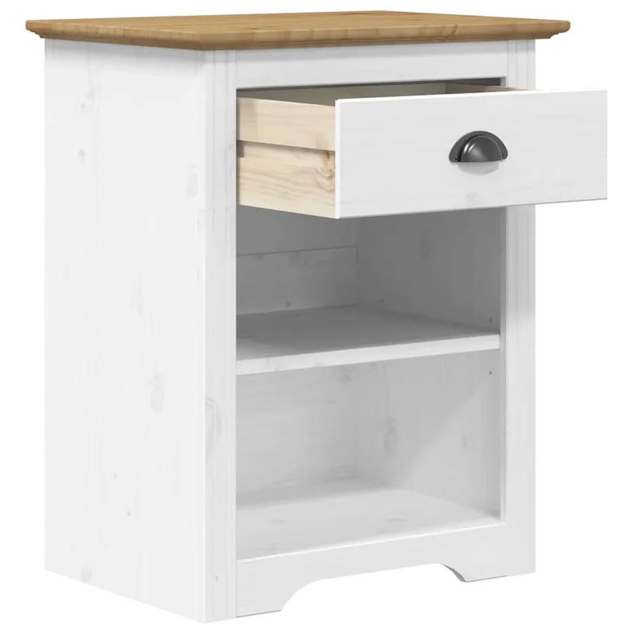 Table de chevet BODO marron 53x38,5x67 cm bois de pin massif - 4