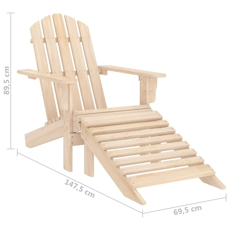 Chaise de jardin Adirondack avec repose-pied et table Sapin - 15