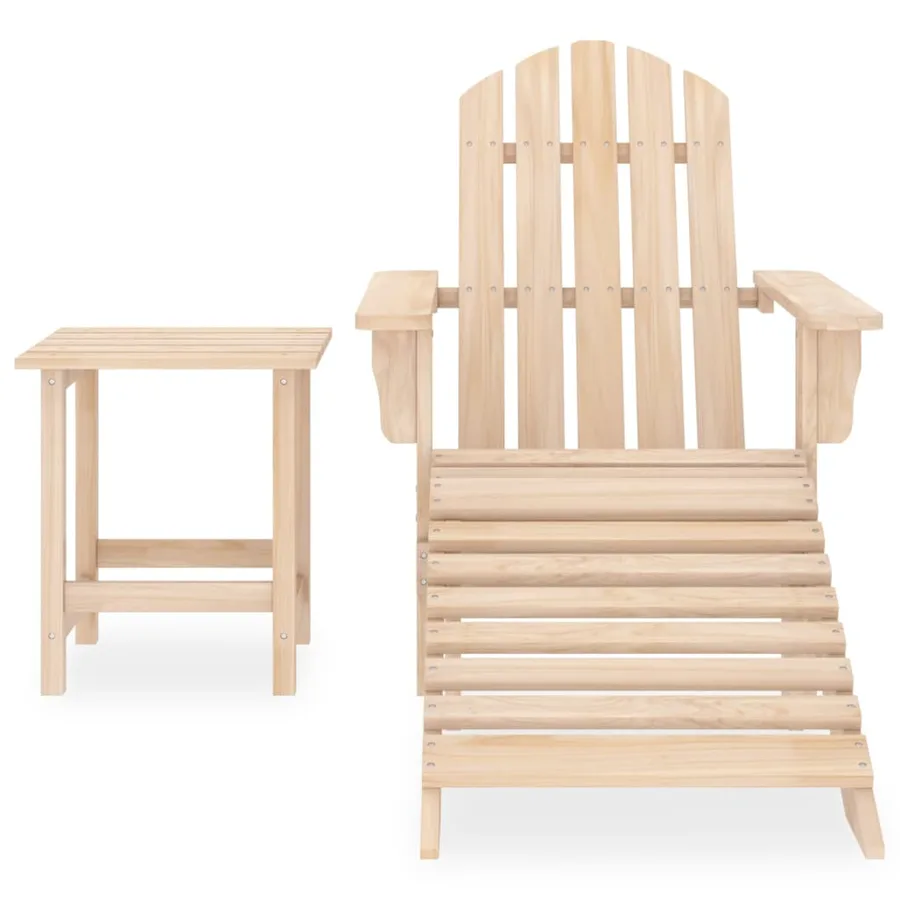 Chaise de jardin Adirondack avec repose-pied et table Sapin - 2