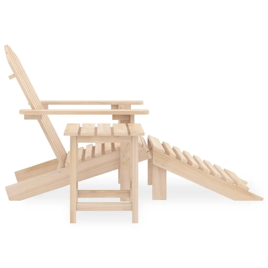 Chaise de jardin Adirondack avec repose-pied et table Sapin - 3