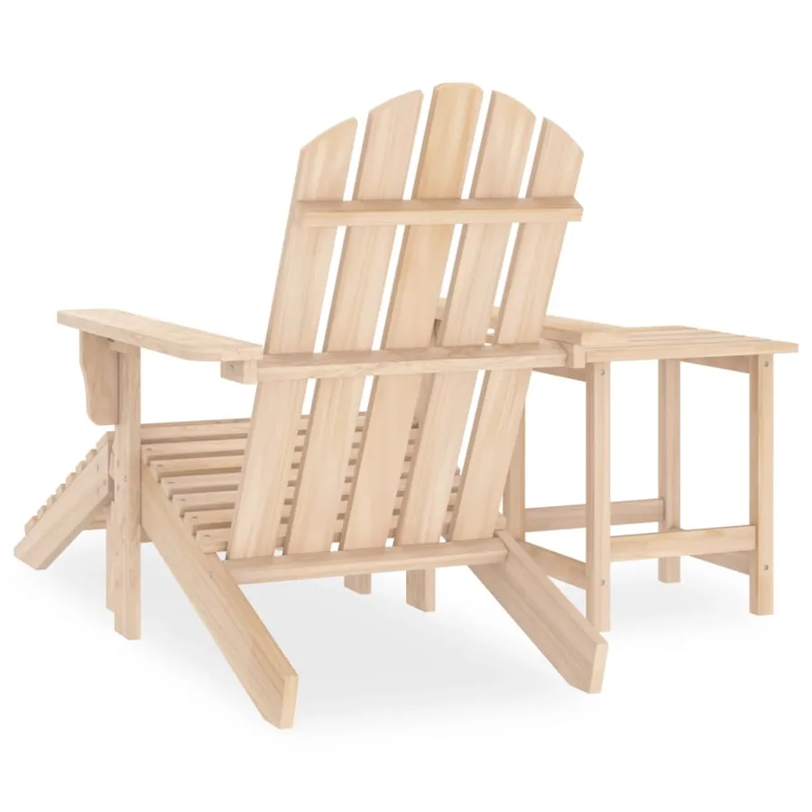 Chaise de jardin Adirondack avec repose-pied et table Sapin - 4