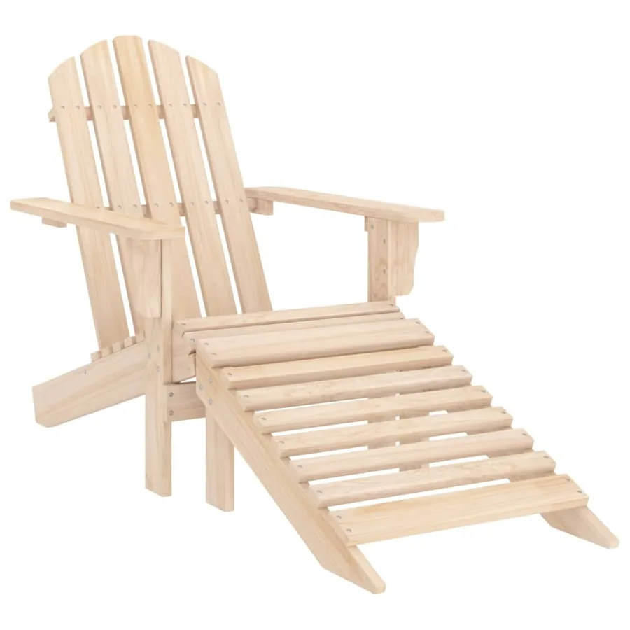 Chaise de jardin Adirondack avec repose-pied et table Sapin - 5