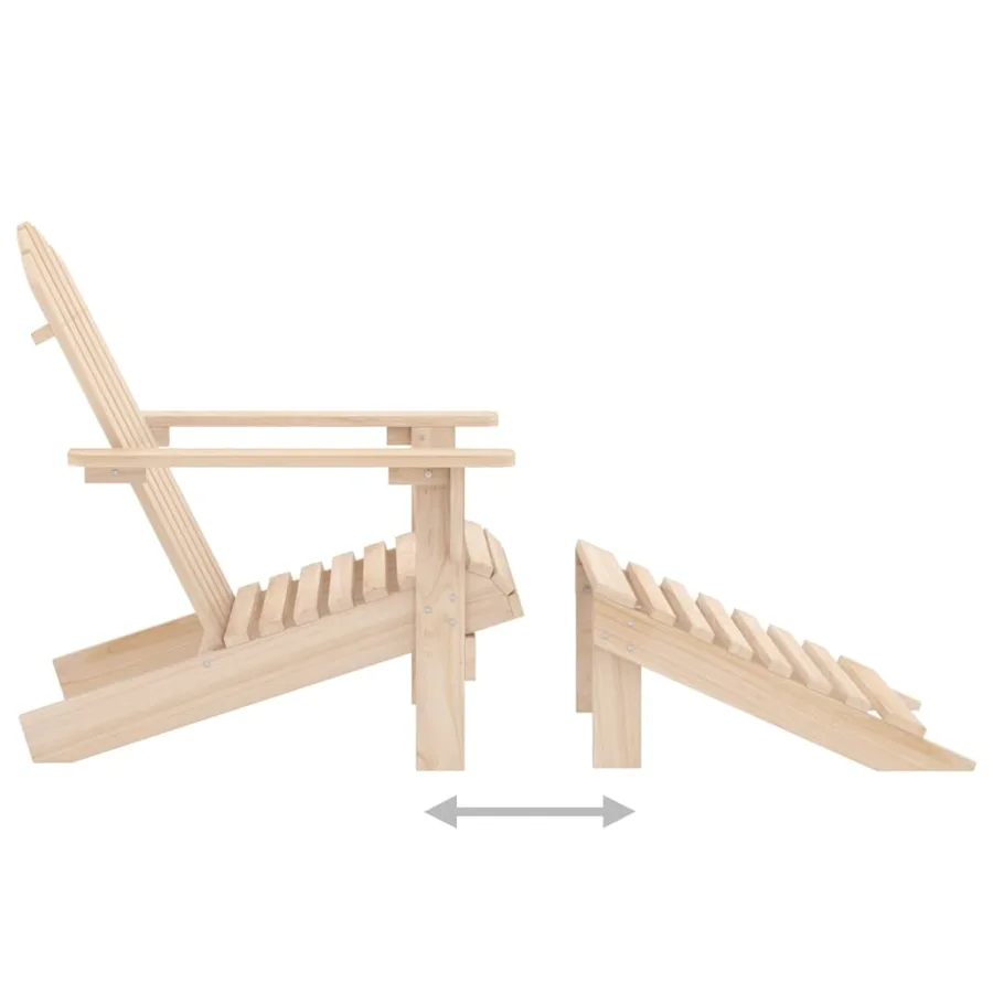 Chaise de jardin Adirondack avec repose-pied et table Sapin - 7