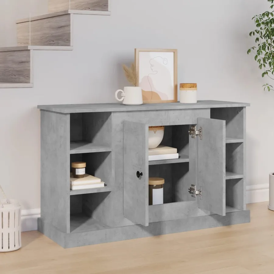 Buffet Gris béton 100x35,5x60 cm Bois d'ingénierie - 3