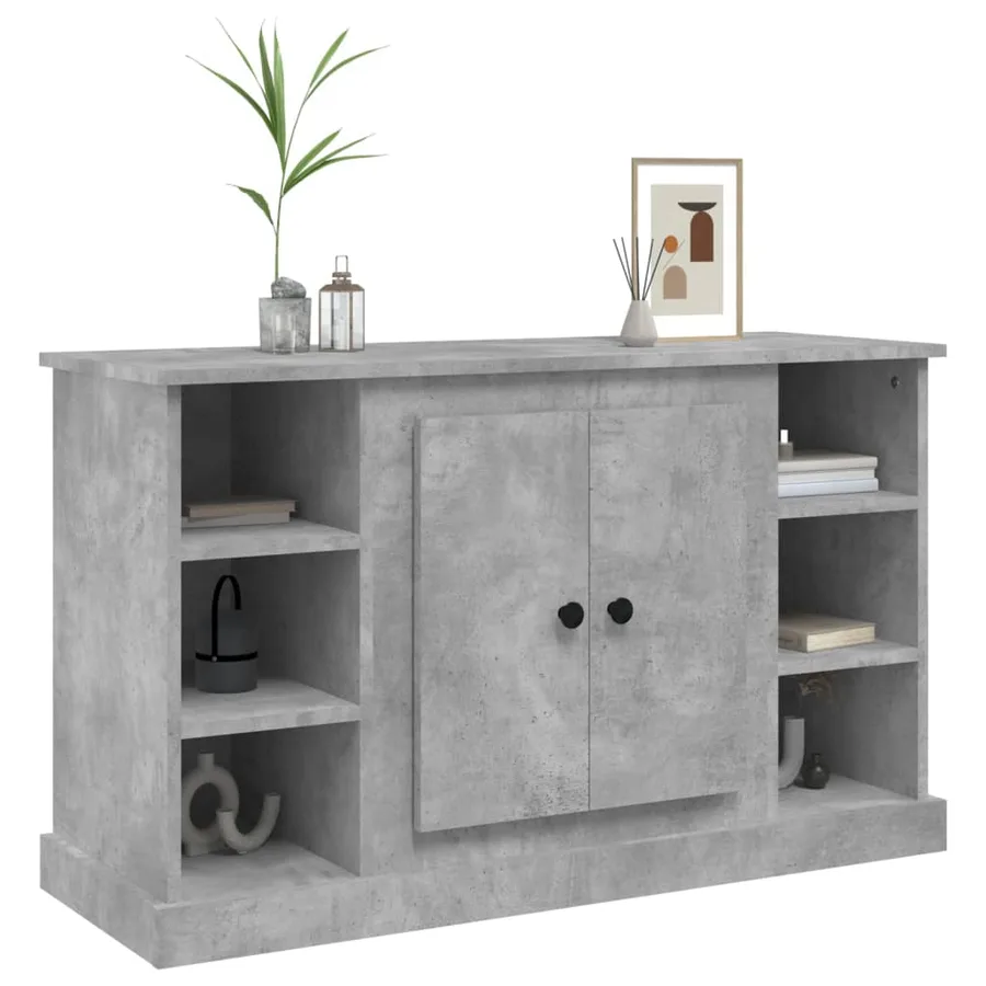 Buffet Gris béton 100x35,5x60 cm Bois d'ingénierie - 4