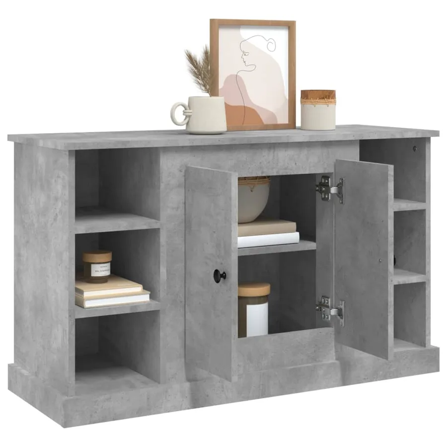 Buffet Gris béton 100x35,5x60 cm Bois d'ingénierie - 5