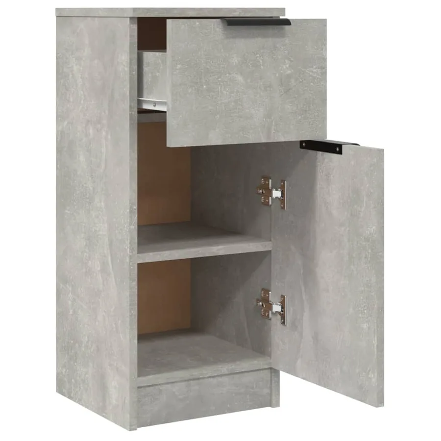 Buffets 2 pcs Gris béton 30x30x70 cm Bois d'ingénierie - 6