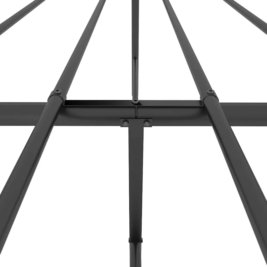 Cadre de lit métal sans matelas avec pied de lit noir 193x203cm - 9