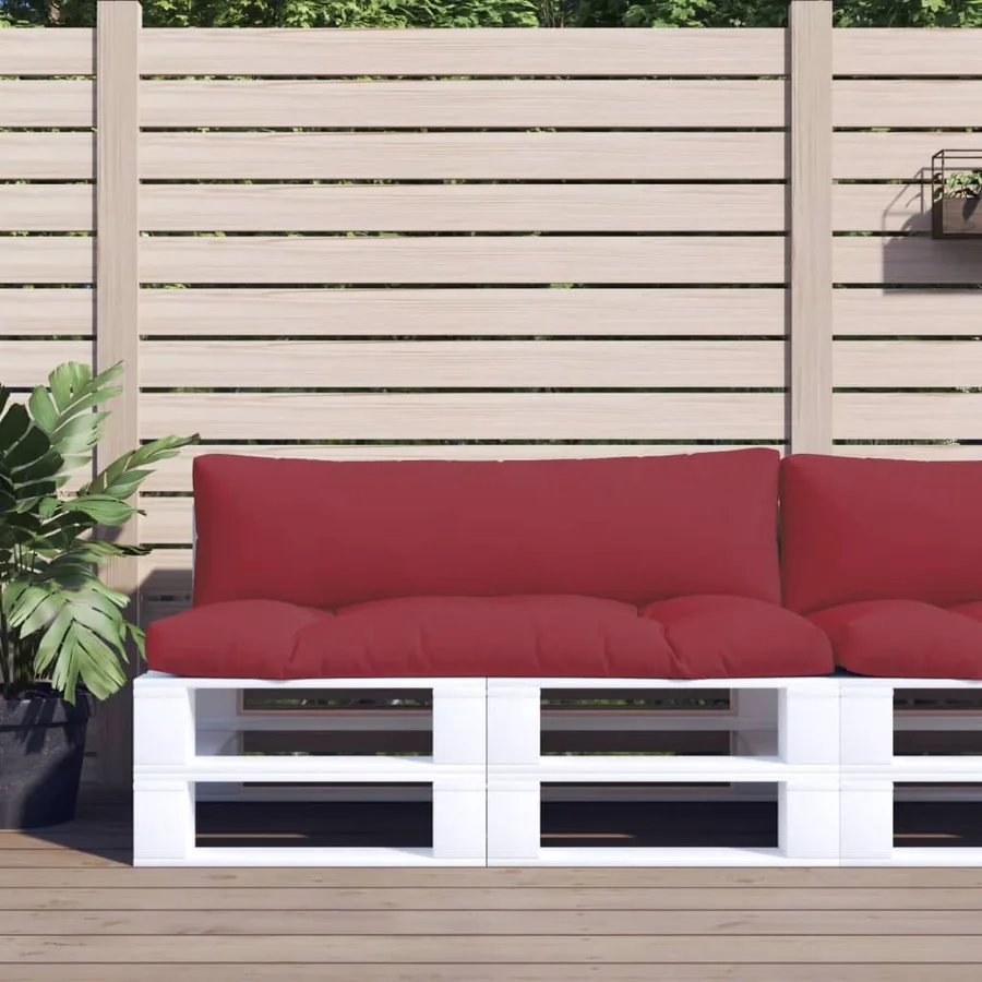 Coussins de palette lot de 2 rouge bordeaux tissu