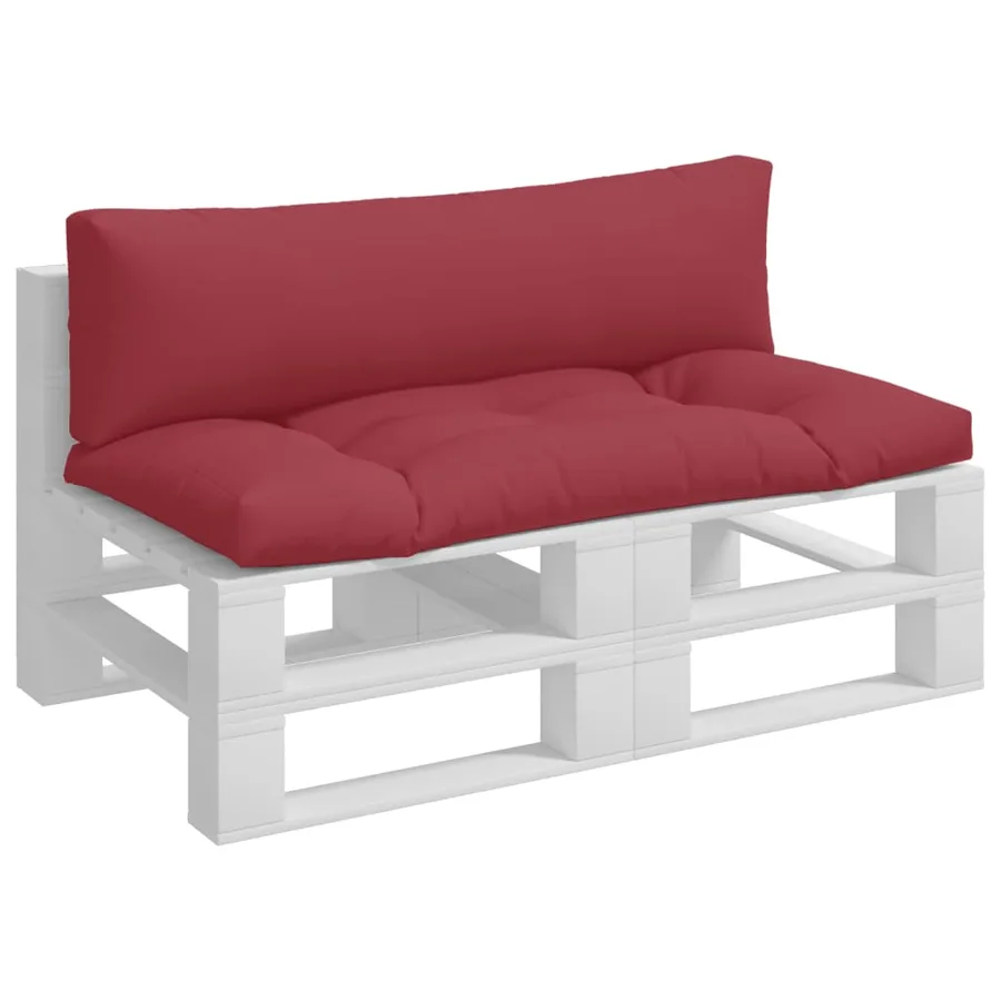 Coussins de palette lot de 2 rouge bordeaux tissu - 3