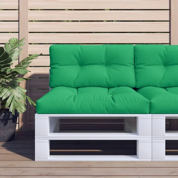 Coussin de palette vert 70x40x12 cm tissu