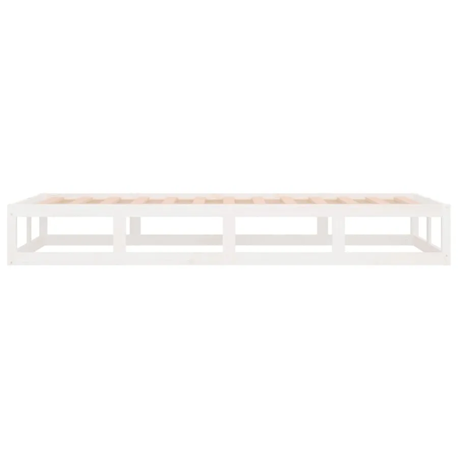 Cadre de lit sans matelas blanc 90x200 cm bois massif - 7
