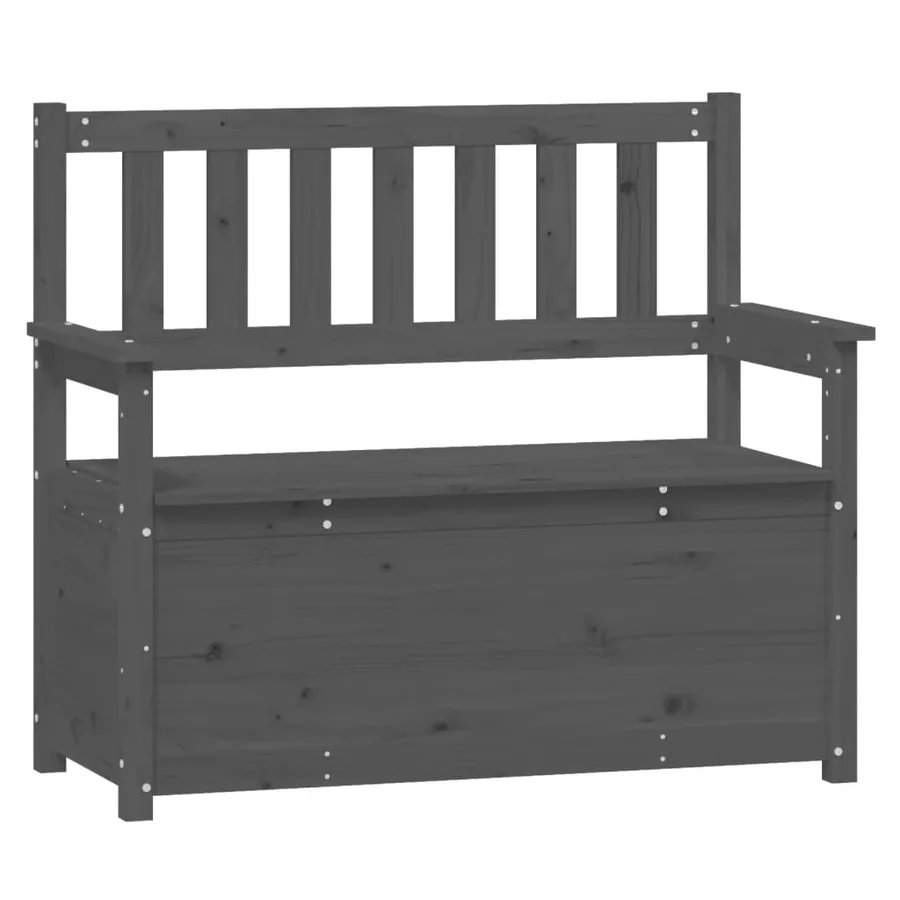 Banc Gris 112,5x51,5x96,5 cm Bois de pin massif - 2