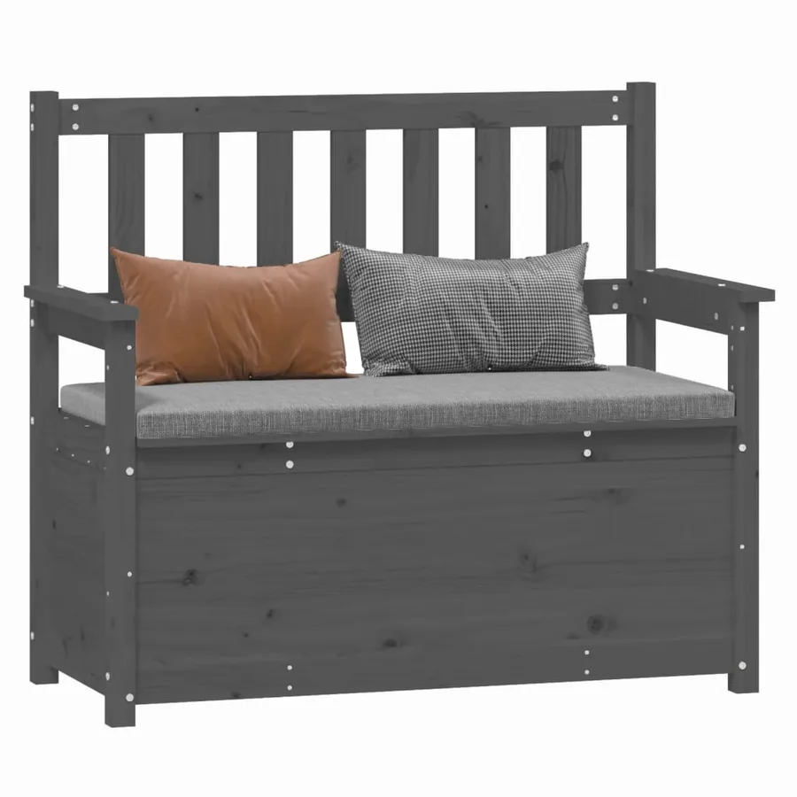 Banc Gris 112,5x51,5x96,5 cm Bois de pin massif - 4