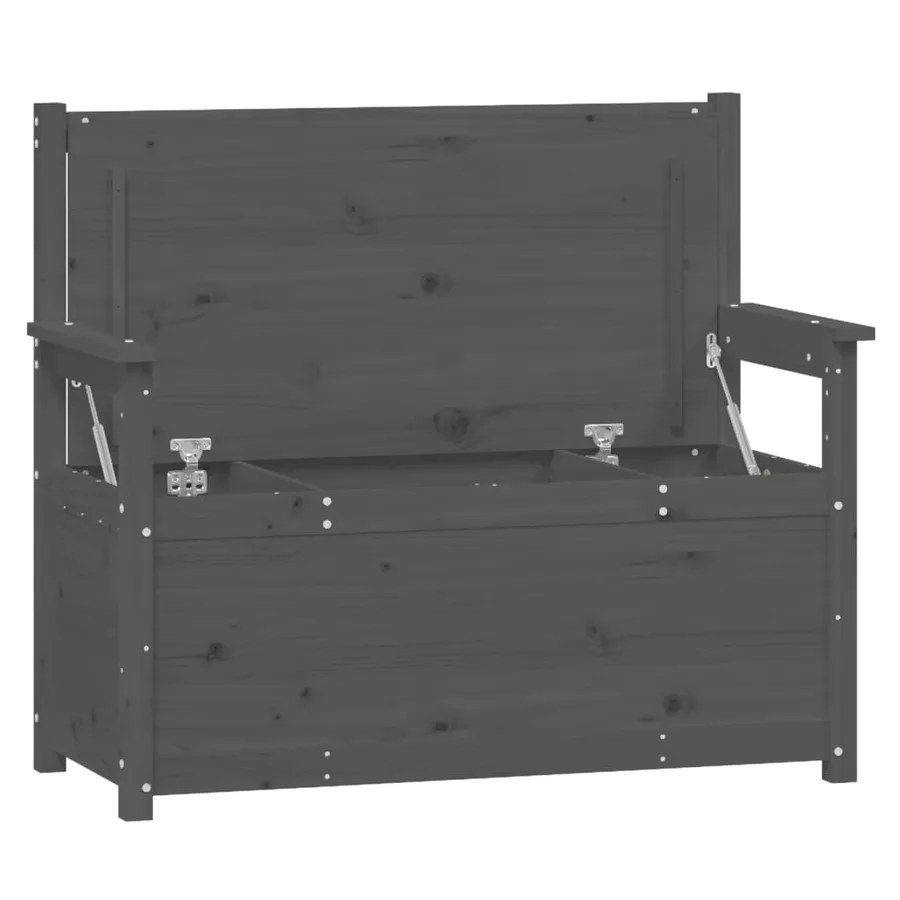 Banc Gris 112,5x51,5x96,5 cm Bois de pin massif - 5