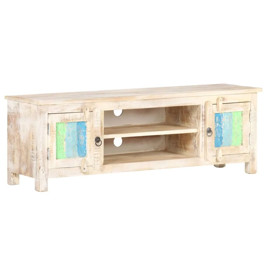 Meuble TV 120x30x40 cm Bois d'acacia brut - 9