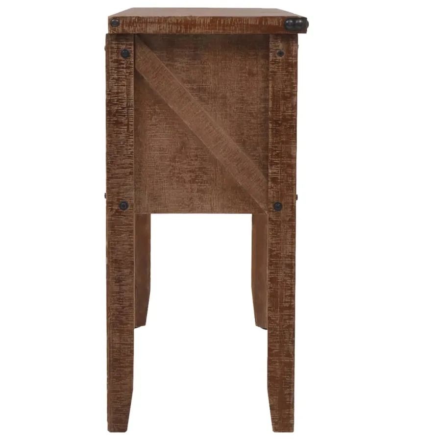 Table console Bois massif de sapin 131 x 35,5  x 75 cm Marron - 3